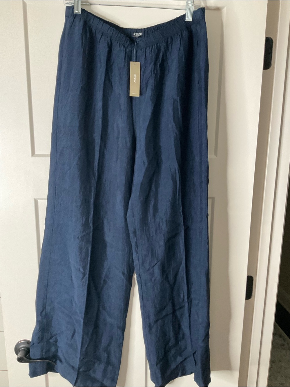 J. Crew Navy Wide-Leg Linen Pants - Picture 7 of 7